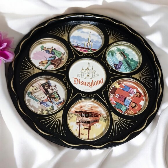 Rare Vintage MCM Collectible Disneyland Black Drink Serving Tray 1950s-1960's - Picture 9 of 9